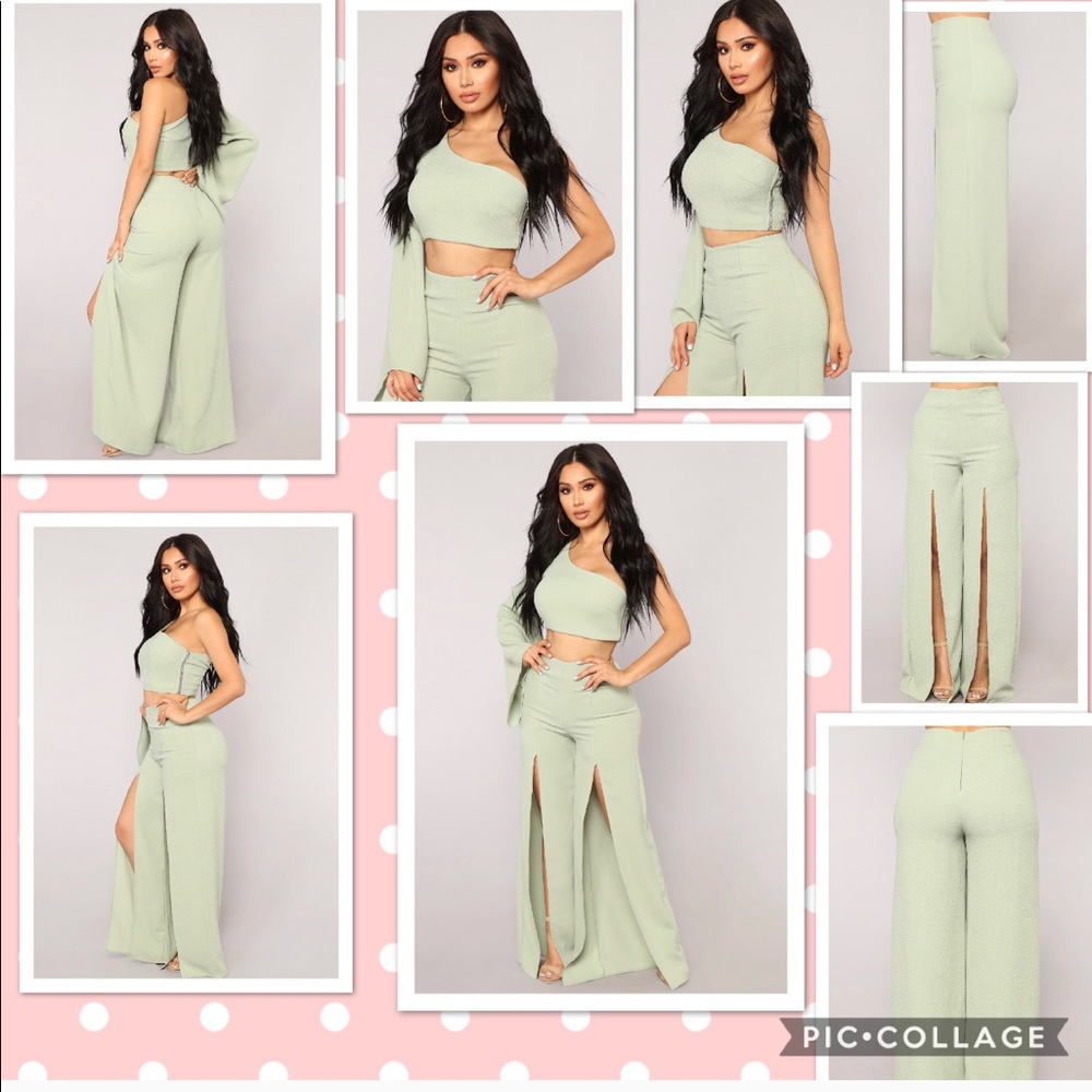 💕Fashion Nova 2-Piece Slit Casual Pants Set💕
